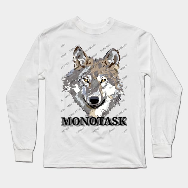 Wolf artwork by MONOTASK Long Sleeve T-Shirt by MONOTASKF